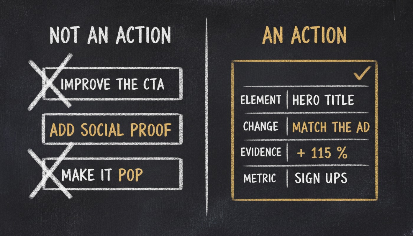 Not an action versus an action