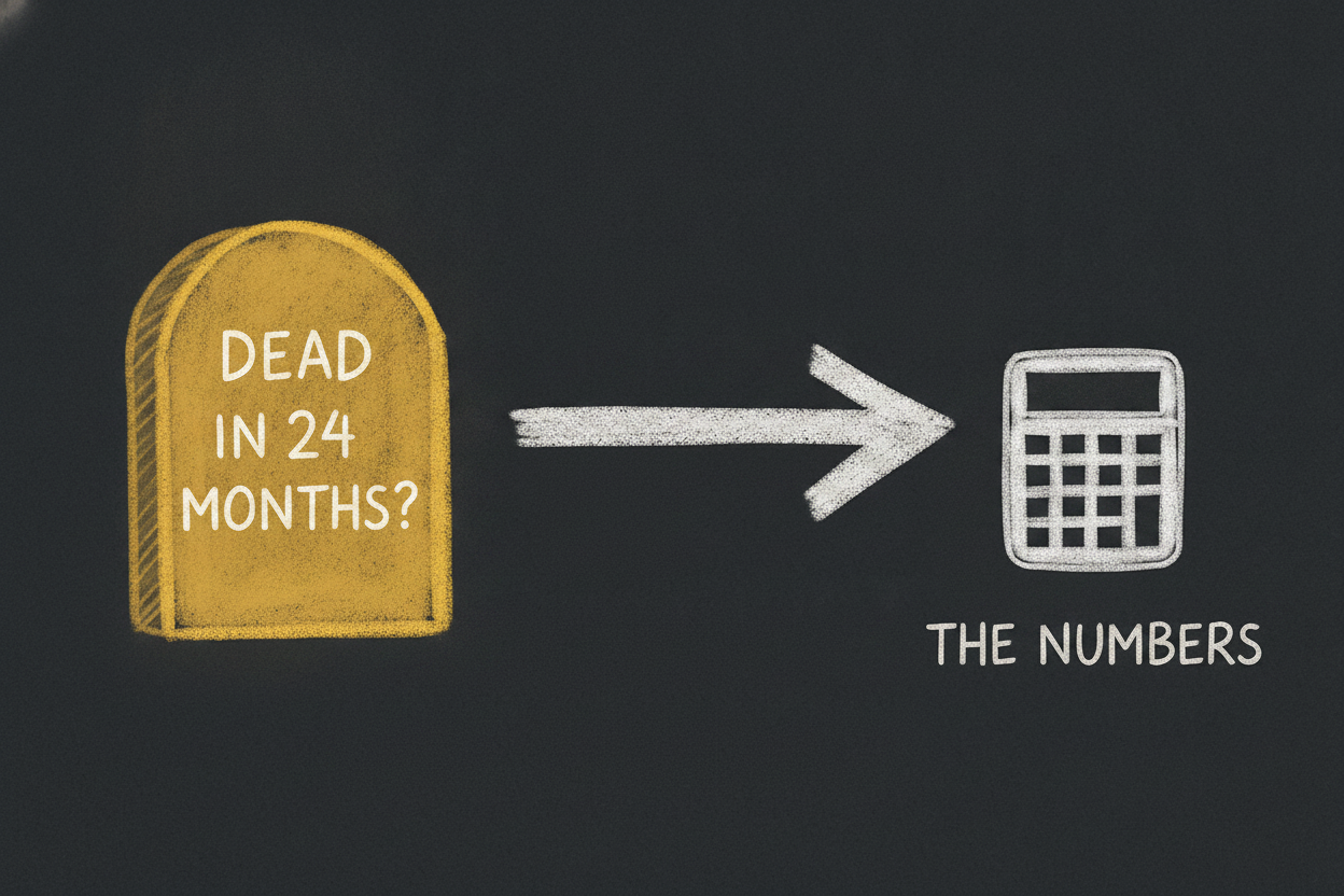 My forecaster won't show you a number until it's pictured your startup dead in 24 months