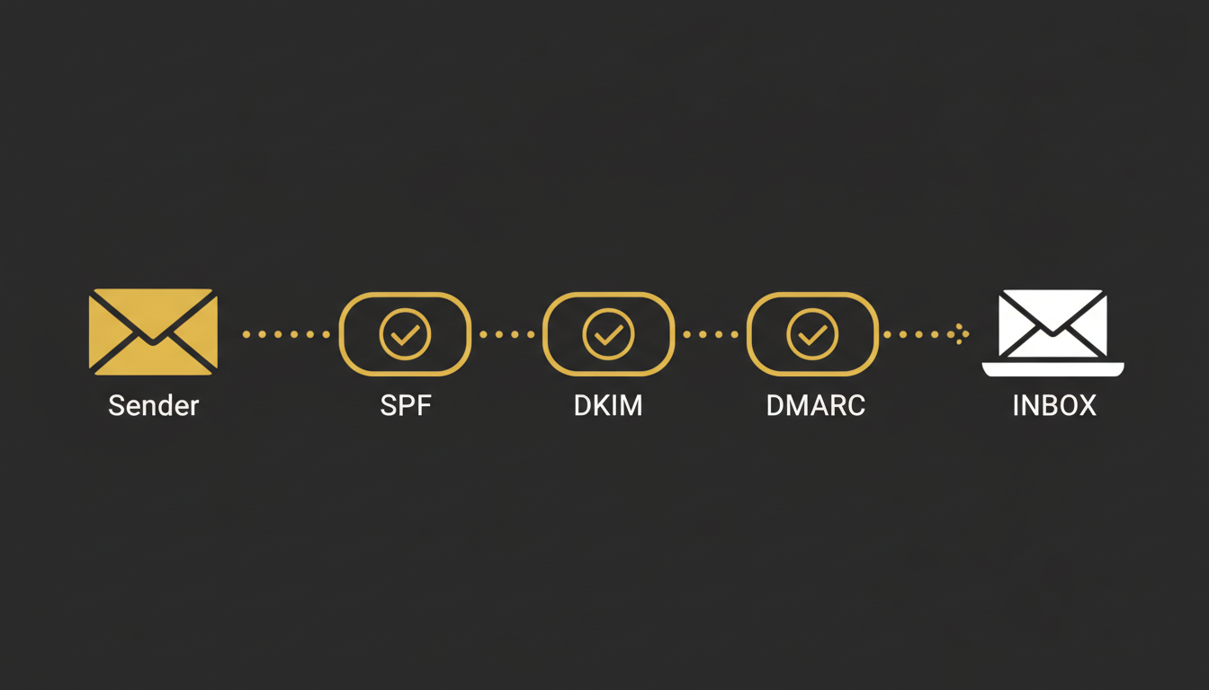 How SPF, DKIM, and DMARC authenticate an email before it reaches the inbox