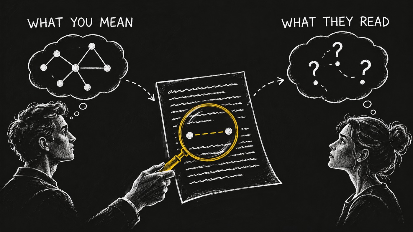 A writer means one thing; a reader sees gaps. An editor’s gold lens reveals the missing link.