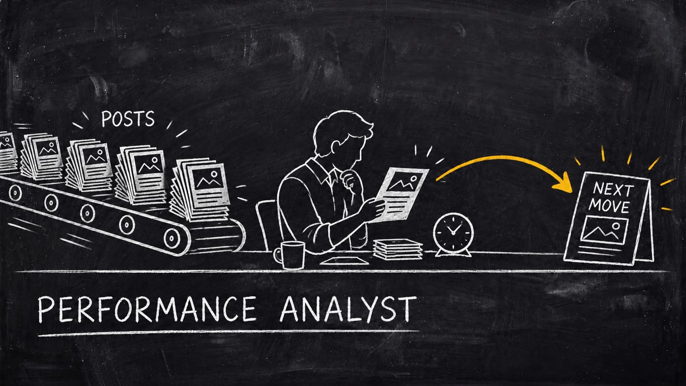 An endless conveyor of posts meets one calm analyst, who turns the evidence into a next move.